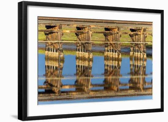 Railroad Bridge Reflection-Lee Peterson-Framed Photo