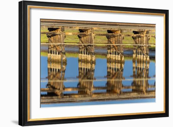 Railroad Bridge Reflection-Lee Peterson-Framed Photo