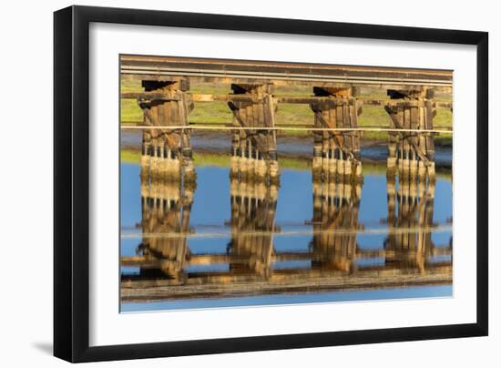 Railroad Bridge Reflection-Lee Peterson-Framed Photo