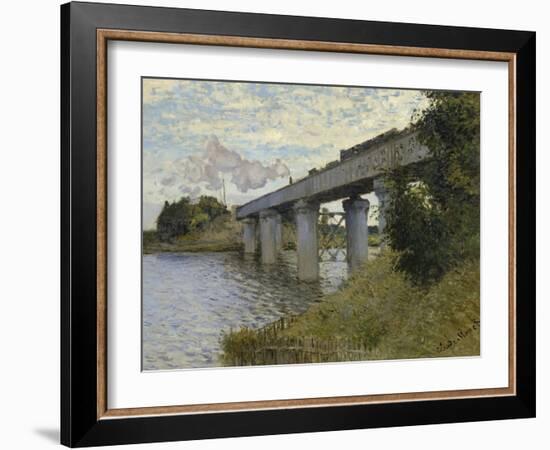 Railroad Bridge-Claude Monet-Framed Giclee Print