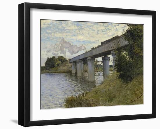 Railroad Bridge-Claude Monet-Framed Giclee Print