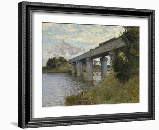 Railroad Bridge-Claude Monet-Framed Giclee Print