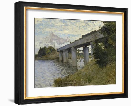 Railroad Bridge-Claude Monet-Framed Giclee Print