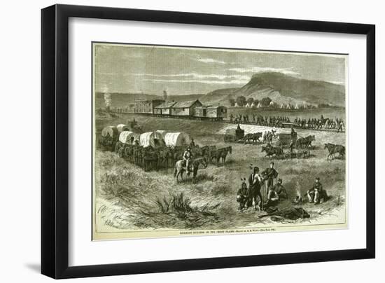 Railroad Building on the Great Plains, from 'Harper's Weekly', 17th July 1875-Alfred R. Waud-Framed Giclee Print