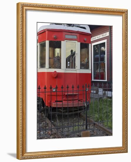 Railroad car at the train depot park in Issaquah, Washington, USA-Janis Miglavs-Framed Photographic Print