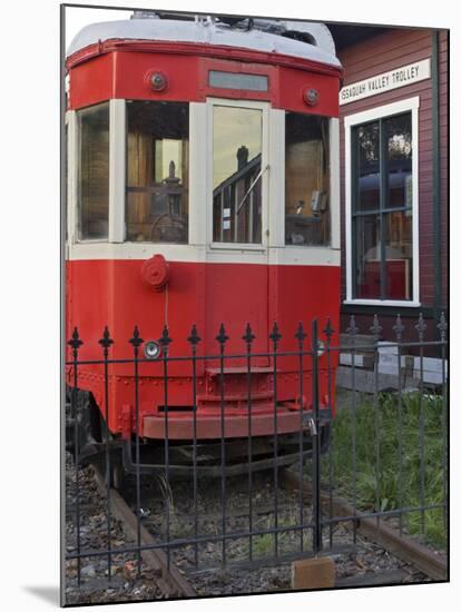 Railroad car at the train depot park in Issaquah, Washington, USA-Janis Miglavs-Mounted Photographic Print