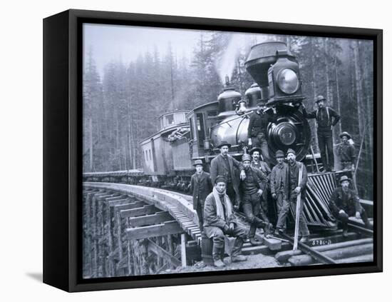 Railroad Construction Crew, 1886-null-Framed Premier Image Canvas