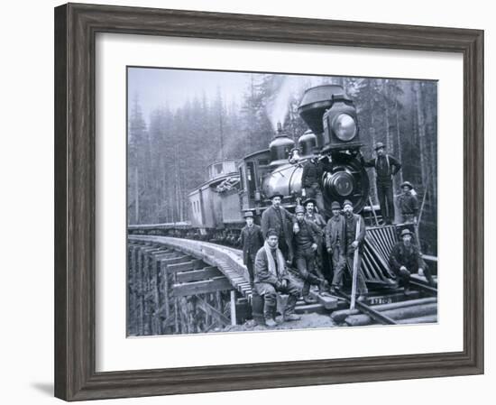 Railroad Construction Crew, 1886--Framed Photographic Print