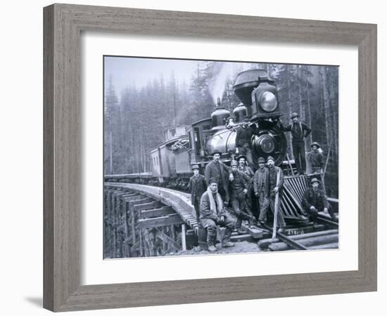 Railroad Construction Crew, 1886-null-Framed Photographic Print