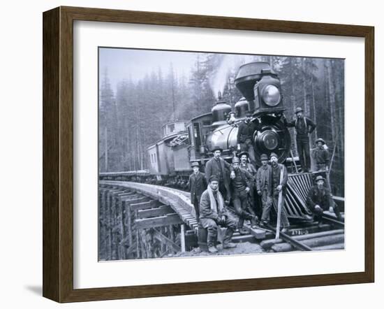 Railroad Construction Crew, 1886--Framed Photographic Print