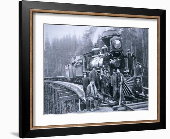 Railroad Construction Crew, 1886--Framed Photographic Print