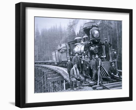 Railroad Construction Crew, 1886-null-Framed Photographic Print