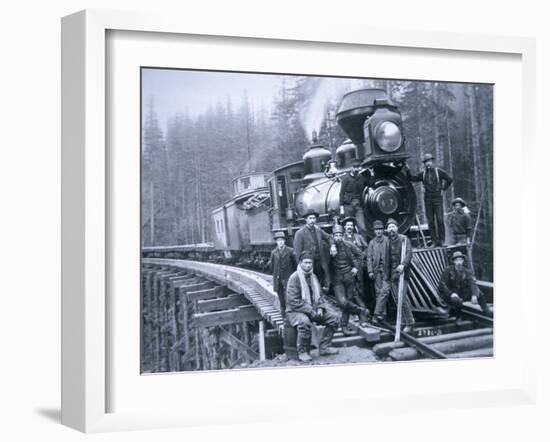 Railroad Construction Crew, 1886-null-Framed Photographic Print