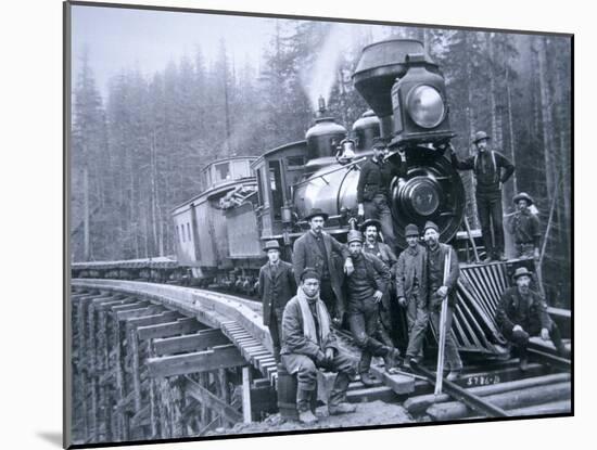 Railroad Construction Crew, 1886-null-Mounted Photographic Print