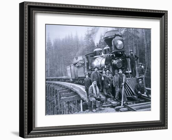 Railroad Construction Crew, 1886-null-Framed Photographic Print