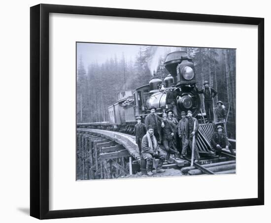 Railroad Construction Crew, 1886-null-Framed Photographic Print