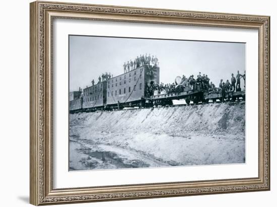 Railroad Construction Crews, 1887 (B/W Photo)-American Photographer-Framed Giclee Print