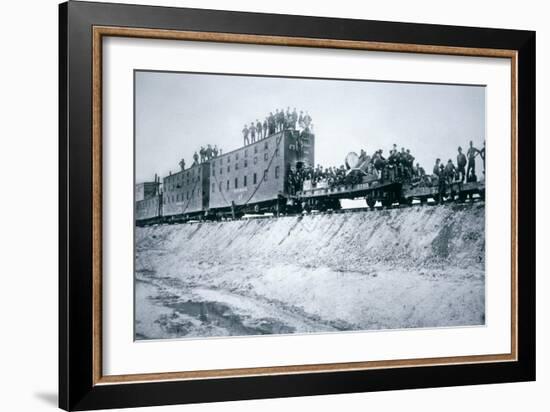 Railroad Construction Crews, 1887 (B/W Photo)-American Photographer-Framed Giclee Print