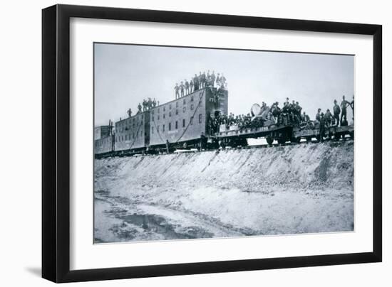 Railroad Construction Crews, 1887 (B/W Photo)-American Photographer-Framed Giclee Print