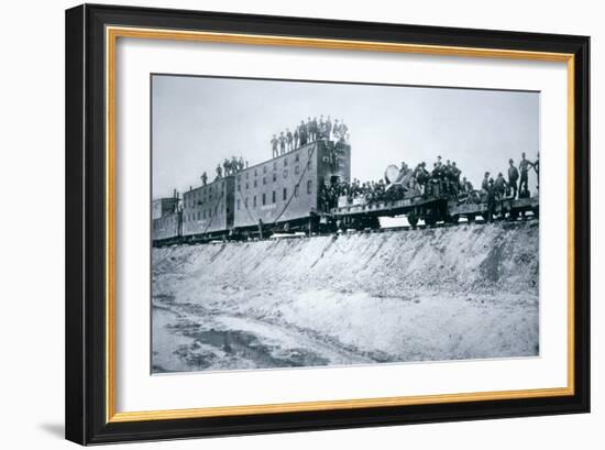 Railroad Construction Crews, 1887 (B/W Photo)-American Photographer-Framed Giclee Print