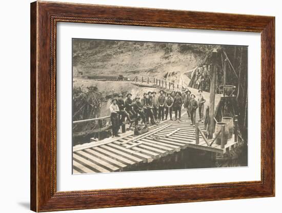 Railroad Crew Laying Rails-null-Framed Art Print