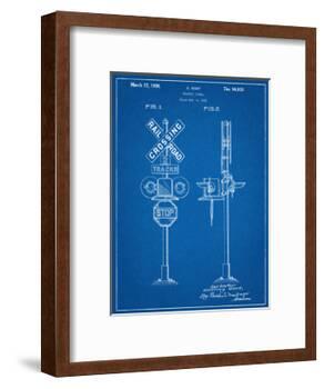 Railroad Crossing Signal Patent-null-Framed Art Print