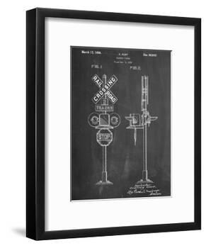 Railroad Crossing Signal Patent-null-Framed Art Print
