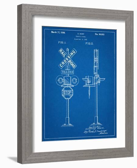 Railroad Crossing Signal Patent-null-Framed Art Print