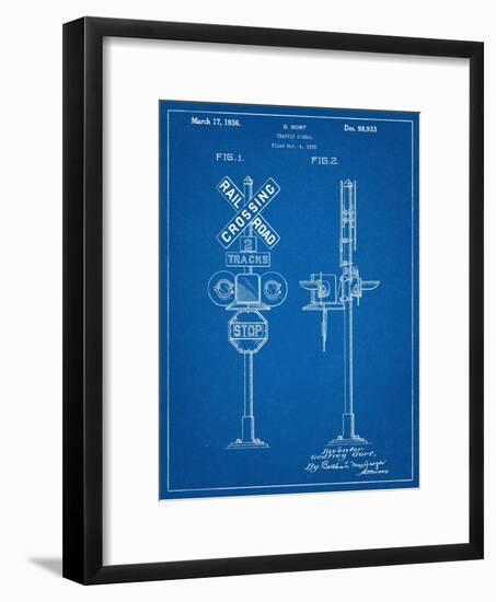 Railroad Crossing Signal Patent-null-Framed Art Print