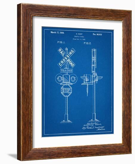 Railroad Crossing Signal Patent-null-Framed Art Print