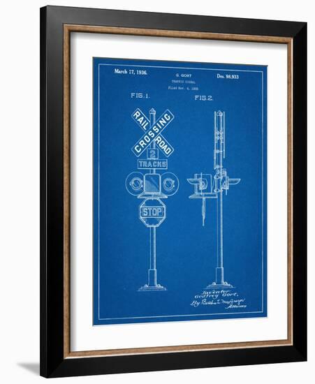 Railroad Crossing Signal Patent-null-Framed Art Print