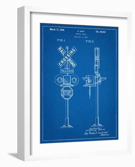 Railroad Crossing Signal Patent-null-Framed Art Print