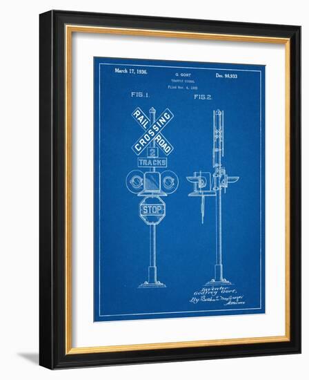 Railroad Crossing Signal Patent-null-Framed Art Print