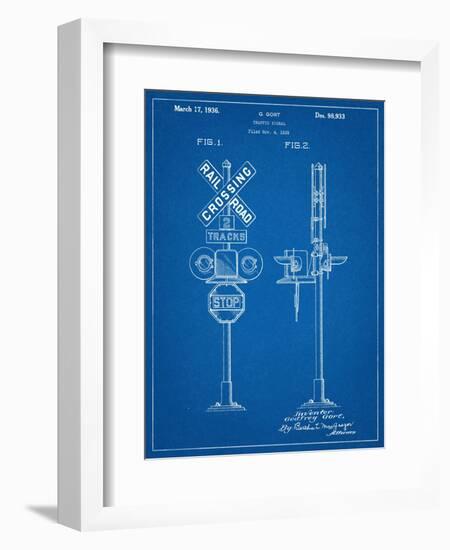 Railroad Crossing Signal Patent-null-Framed Art Print