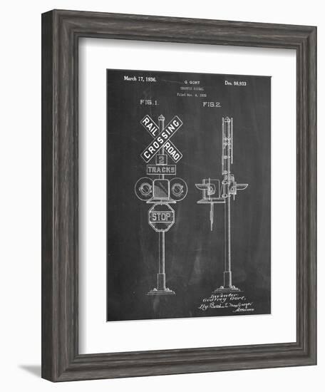 Railroad Crossing Signal Patent-null-Framed Art Print