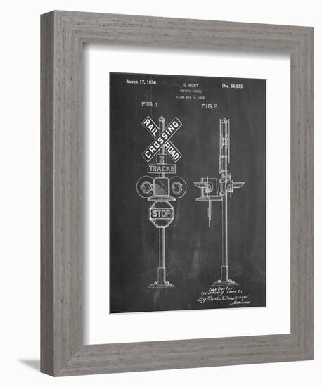 Railroad Crossing Signal Patent-null-Framed Art Print