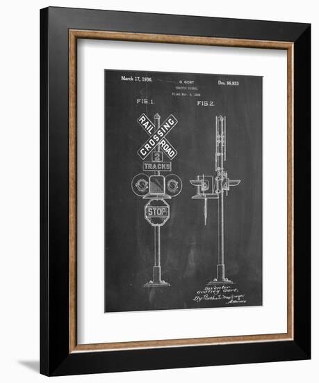 Railroad Crossing Signal Patent-null-Framed Art Print