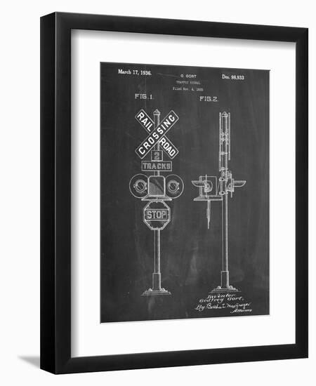 Railroad Crossing Signal Patent-null-Framed Art Print