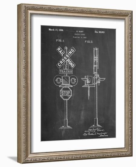 Railroad Crossing Signal Patent--Framed Art Print