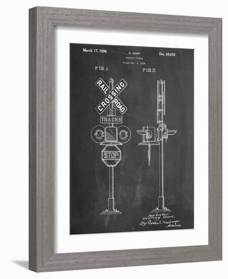 Railroad Crossing Signal Patent-null-Framed Art Print