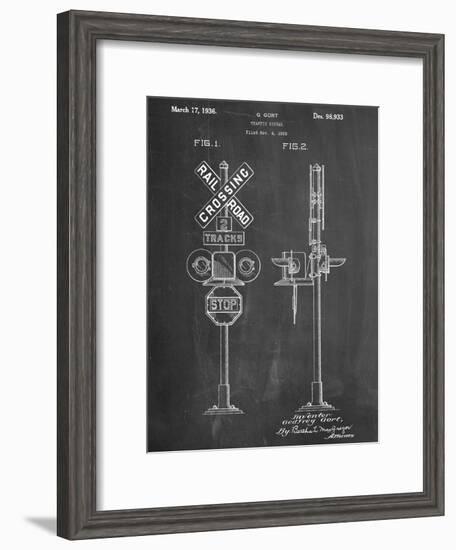 Railroad Crossing Signal Patent-null-Framed Art Print