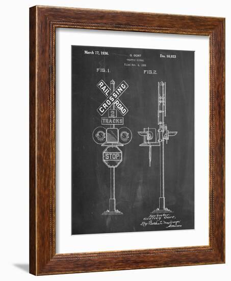 Railroad Crossing Signal Patent-null-Framed Art Print