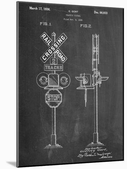 Railroad Crossing Signal Patent-null-Mounted Art Print