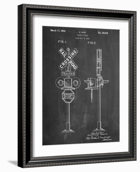 Railroad Crossing Signal Patent-null-Framed Art Print