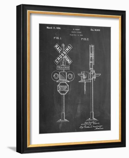 Railroad Crossing Signal Patent-null-Framed Art Print