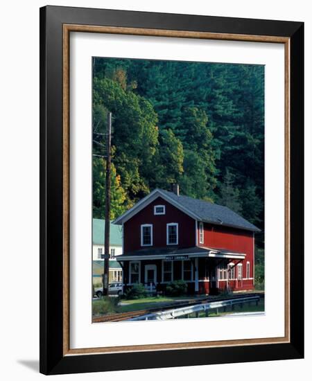 Railroad Depot in West Cornwall, Litchfield Hills, Connecticut, USA-Jerry & Marcy Monkman-Framed Photographic Print