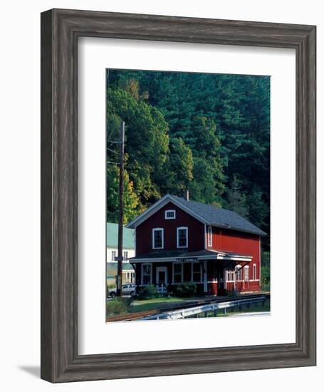 Railroad Depot in West Cornwall, Litchfield Hills, Connecticut, USA-Jerry & Marcy Monkman-Framed Photographic Print