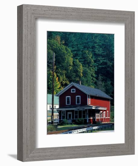Railroad Depot in West Cornwall, Litchfield Hills, Connecticut, USA-Jerry & Marcy Monkman-Framed Photographic Print