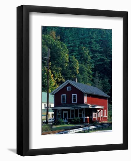 Railroad Depot in West Cornwall, Litchfield Hills, Connecticut, USA-Jerry & Marcy Monkman-Framed Photographic Print