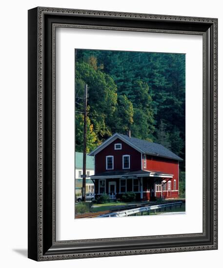 Railroad Depot in West Cornwall, Litchfield Hills, Connecticut, USA-Jerry & Marcy Monkman-Framed Photographic Print